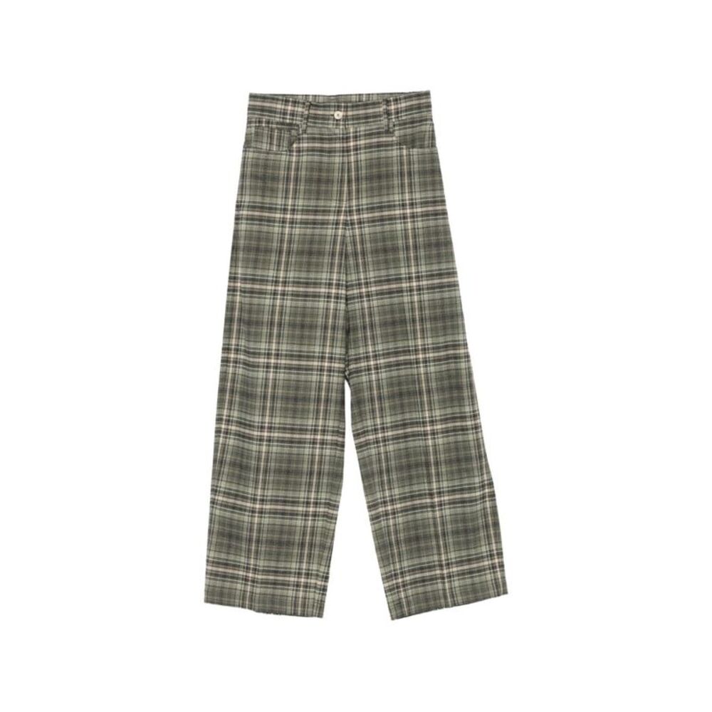 Alysi Women Cotton Tartan Trousers